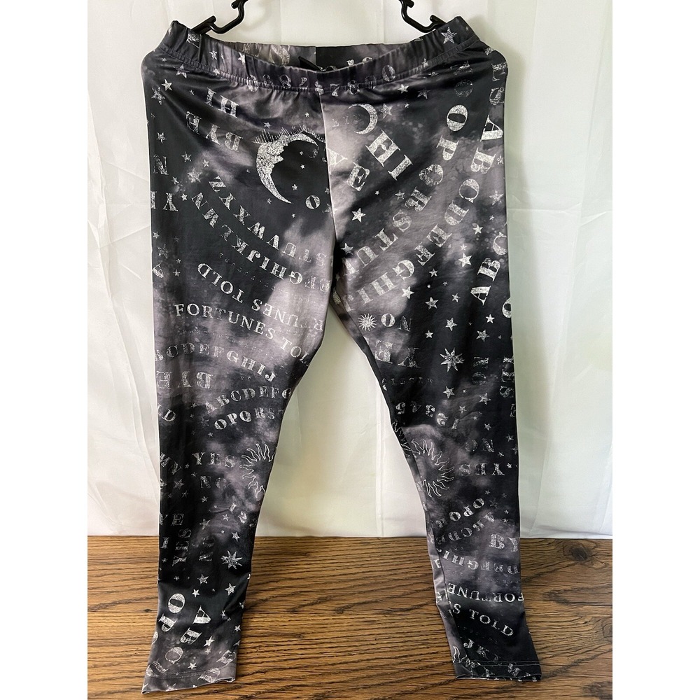 MODERN LUX Juniors Size L Leggings Moon Stars Astrology Gothic Witchy Y2K